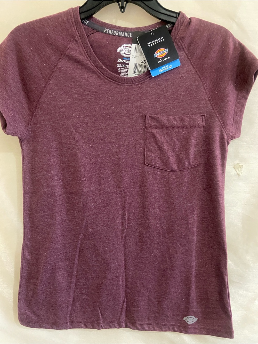 Dickies Women's Short Sleeve Pocket Tee in Heather Plum